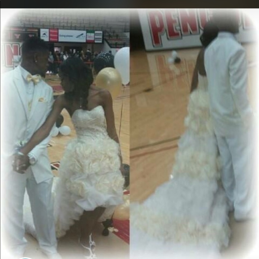Wedding dress/ worn as prom dress